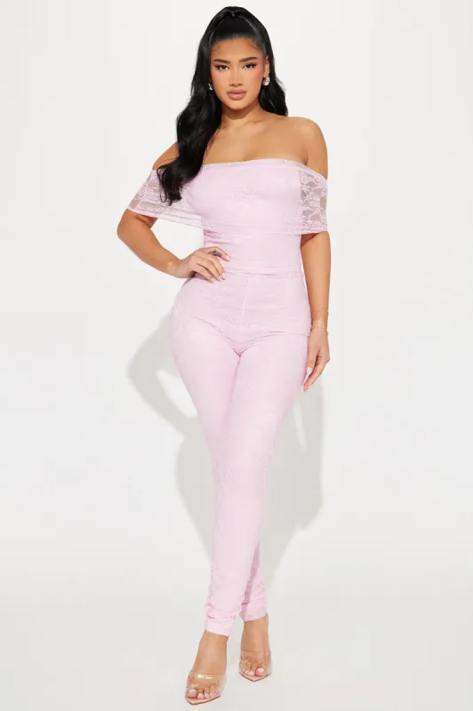 Could Be Loved Lace Jumpsuit - Pink sold by Fashion Nova