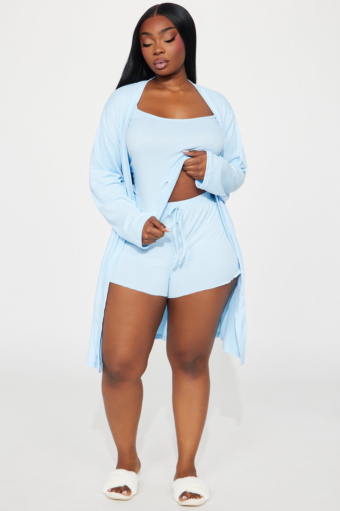 Cozy Mood PJ Robe Set - Light Blue sold by Fashion Nova product image thumbnail 4