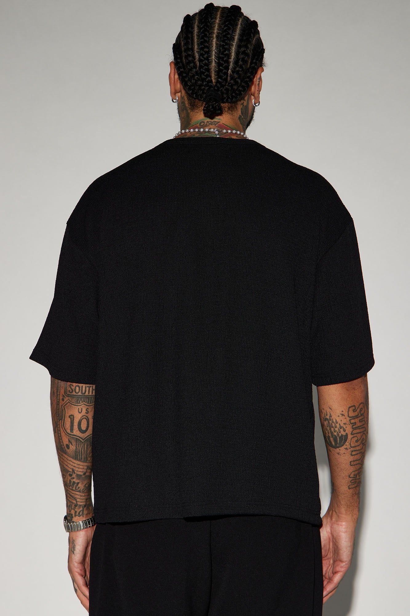 Thayer Textured Boxy Short Sleeve Tee - Black sold by Fashion Nova product image thumbnail 3
