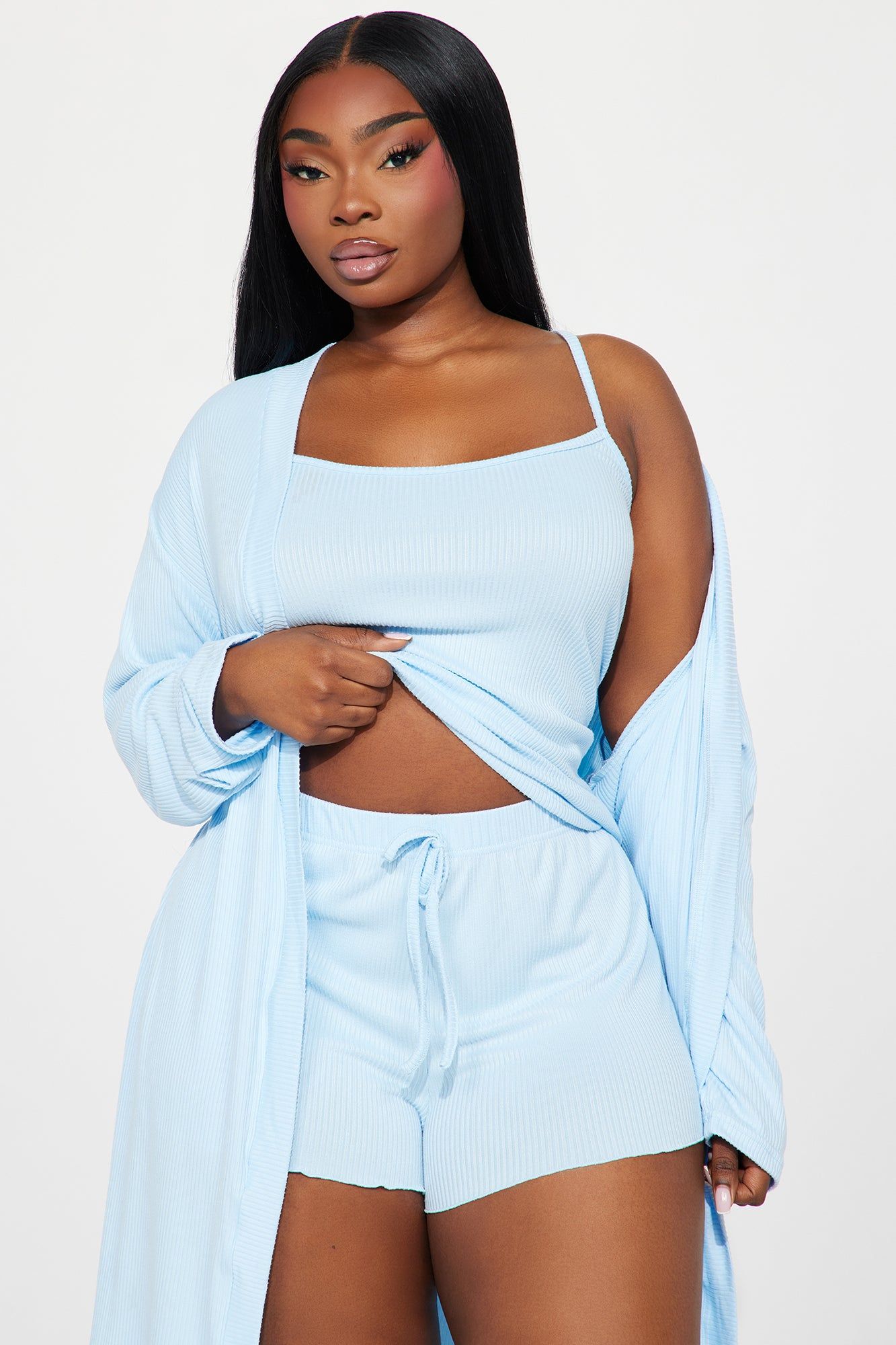 Cozy Mood PJ Robe Set - Light Blue sold by Fashion Nova product image thumbnail 5