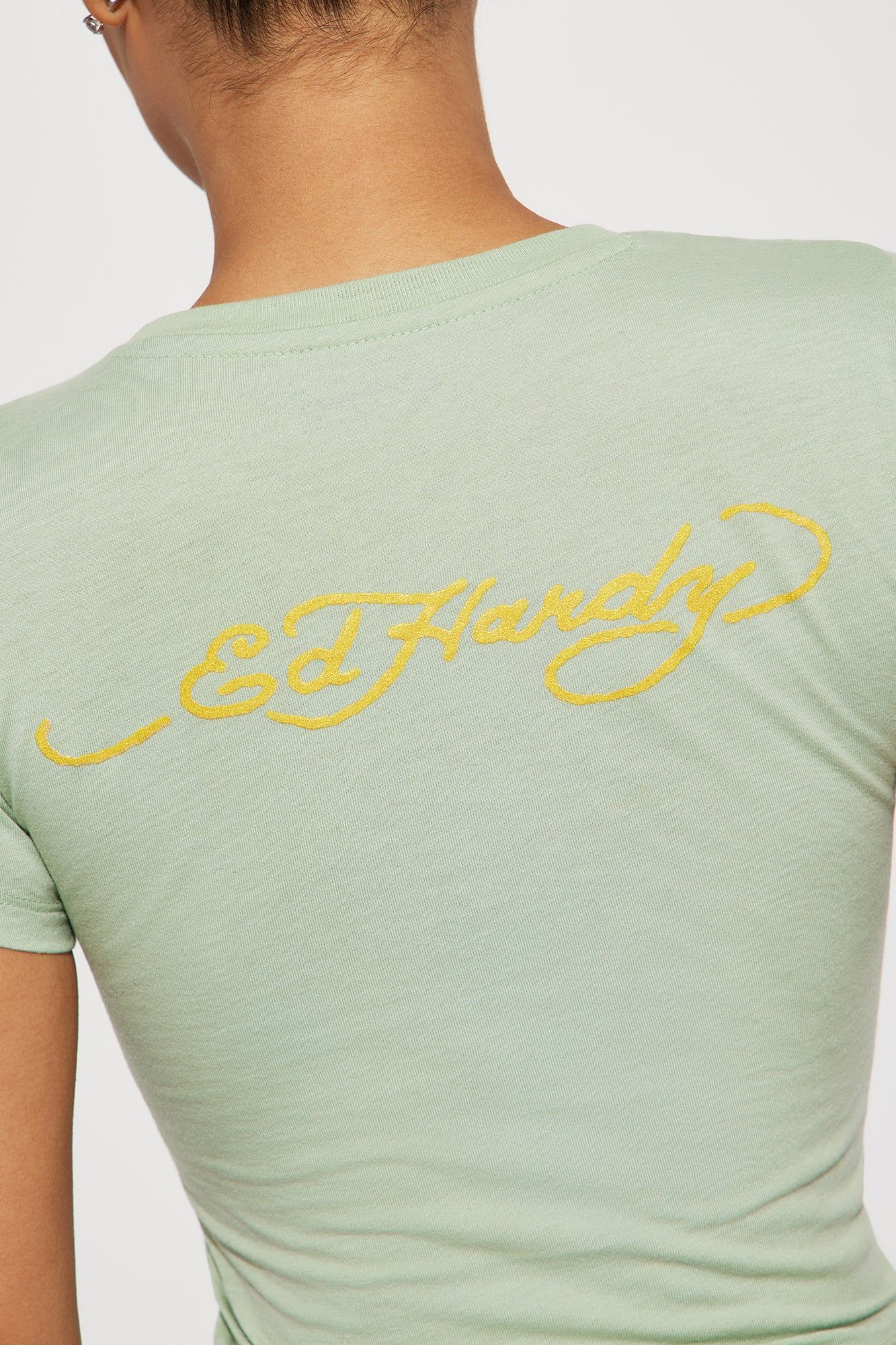 Ed Hardy Baby Devil Fitted Tee - Sage sold by Fashion Nova product image thumbnail 4