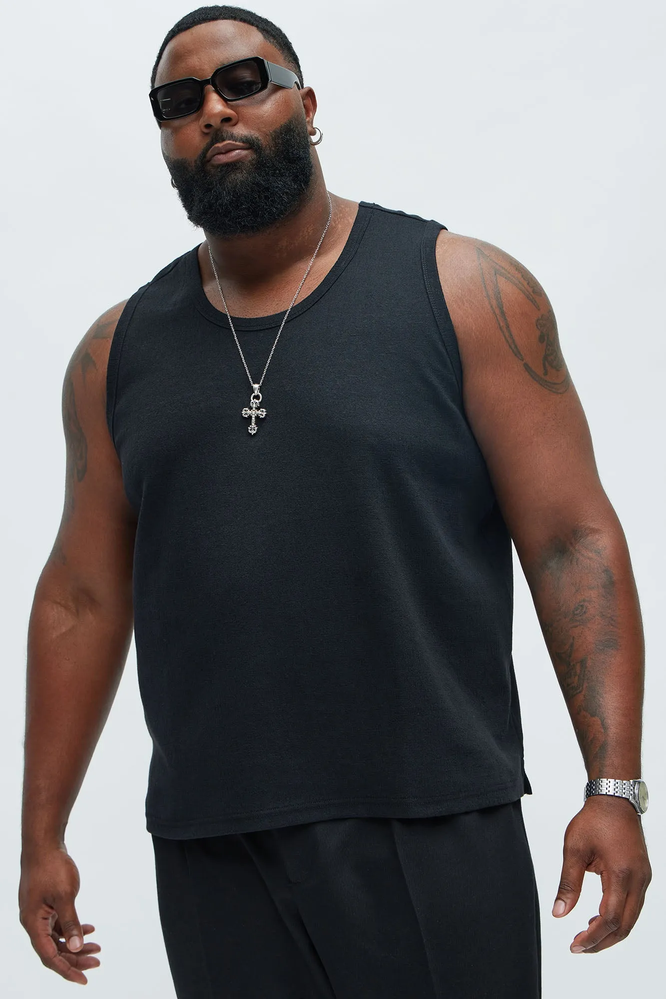 Duval Textured Relaxed Tank - Black sold by Fashion Nova product image thumbnail 5