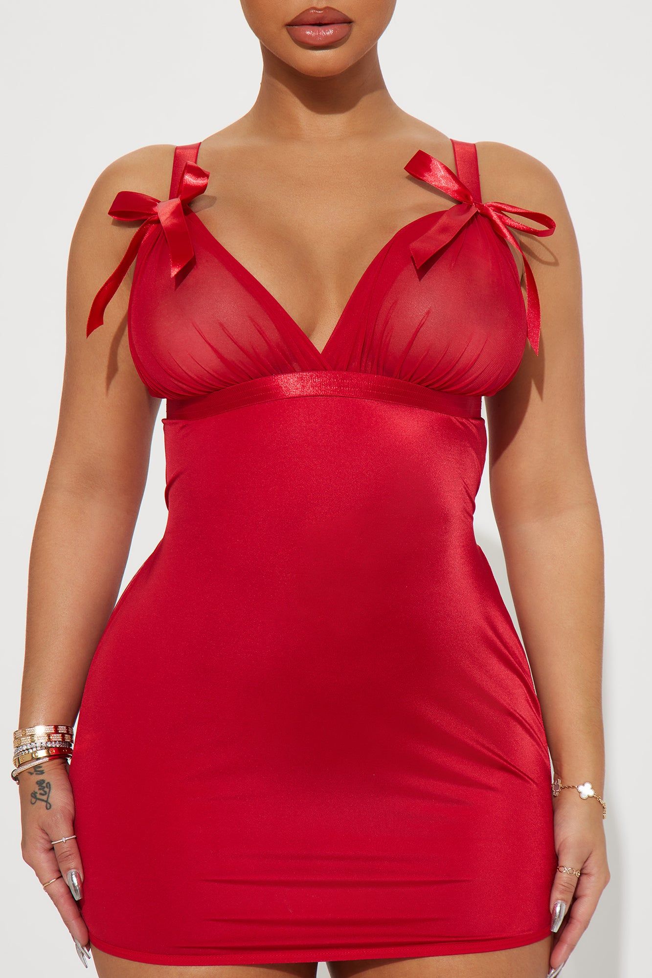 Mucho Amor Satin Babydoll - Red sold by Fashion Nova product image thumbnail 2