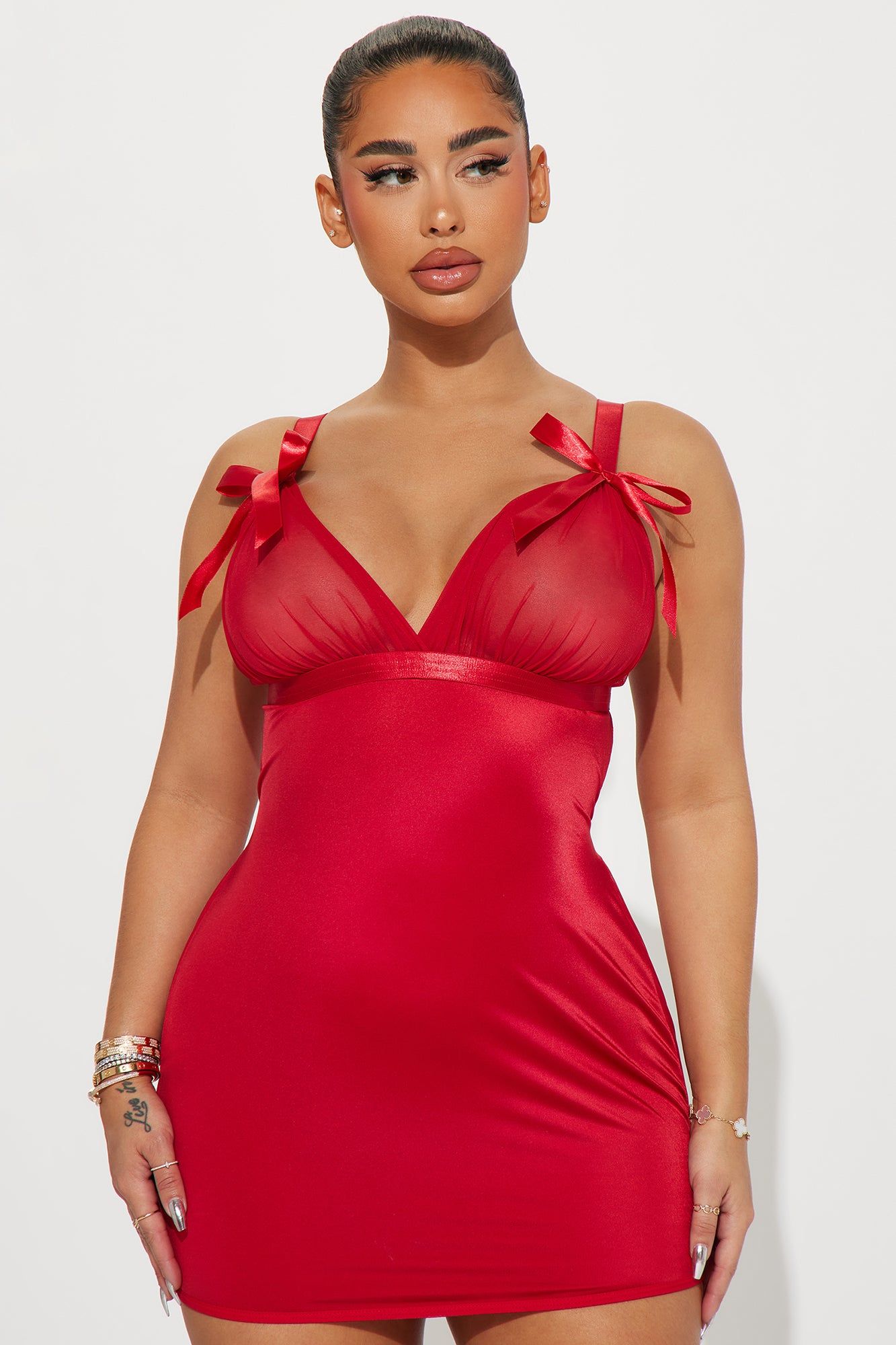 Mucho Amor Satin Babydoll - Red sold by Fashion Nova