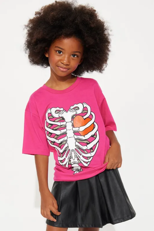 Mini Heart Beat Short Sleeve Tee - Hot Pink sold by Fashion Nova