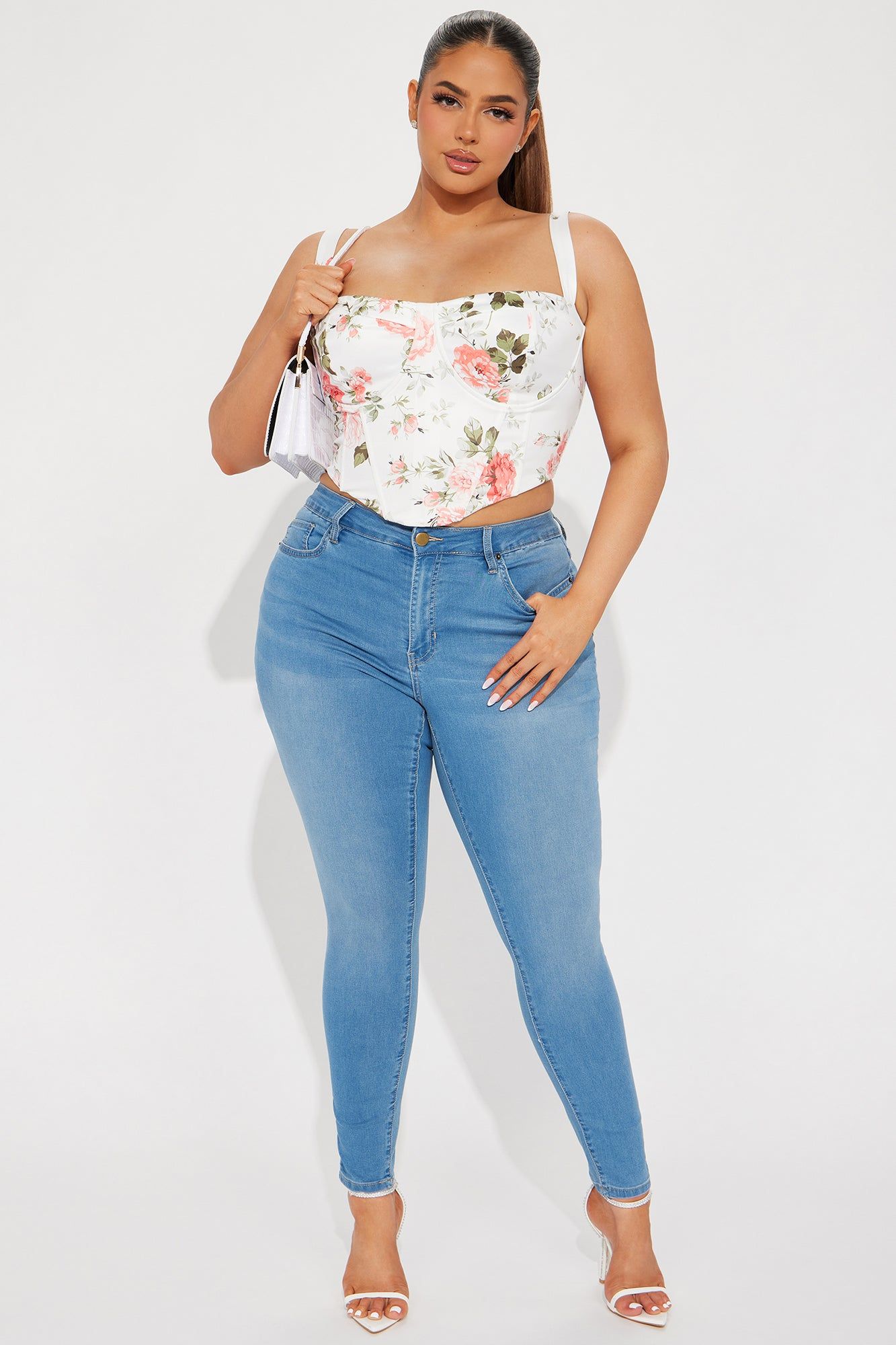 Bella Floral Corset Top - Ivory/combo sold by Fashion Nova product image thumbnail 5