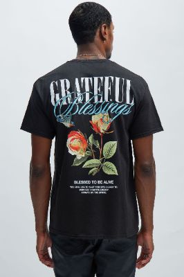 Blessed To Be Short Sleeve Tee - Black sold by Fashion Nova