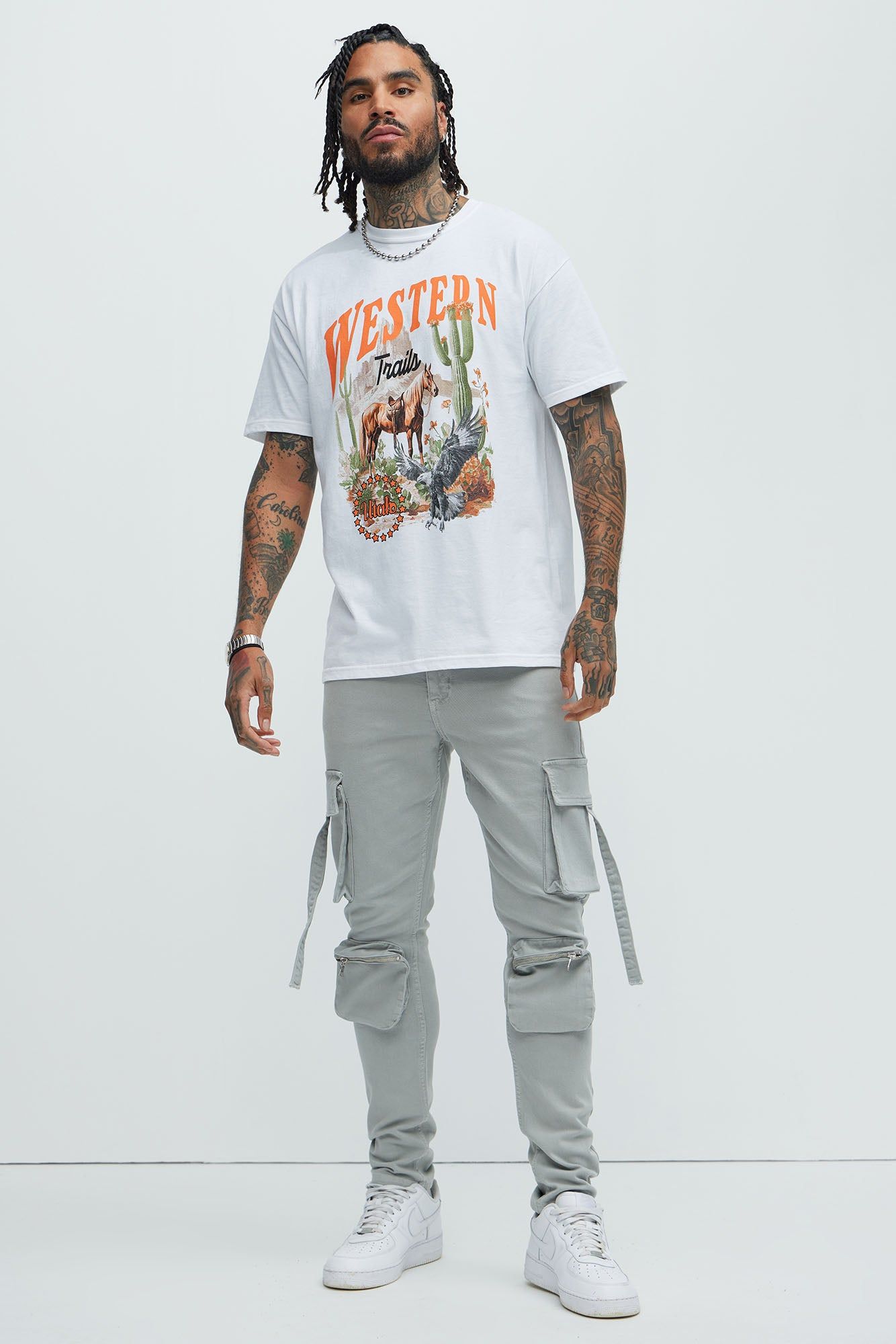 Western Trails Utah Short Sleeve Tee - White sold by Fashion Nova product image thumbnail 2