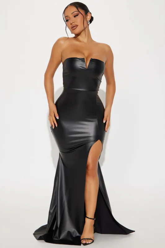Kenza Faux Leather Maxi Dress - Black sold by Fashion Nova