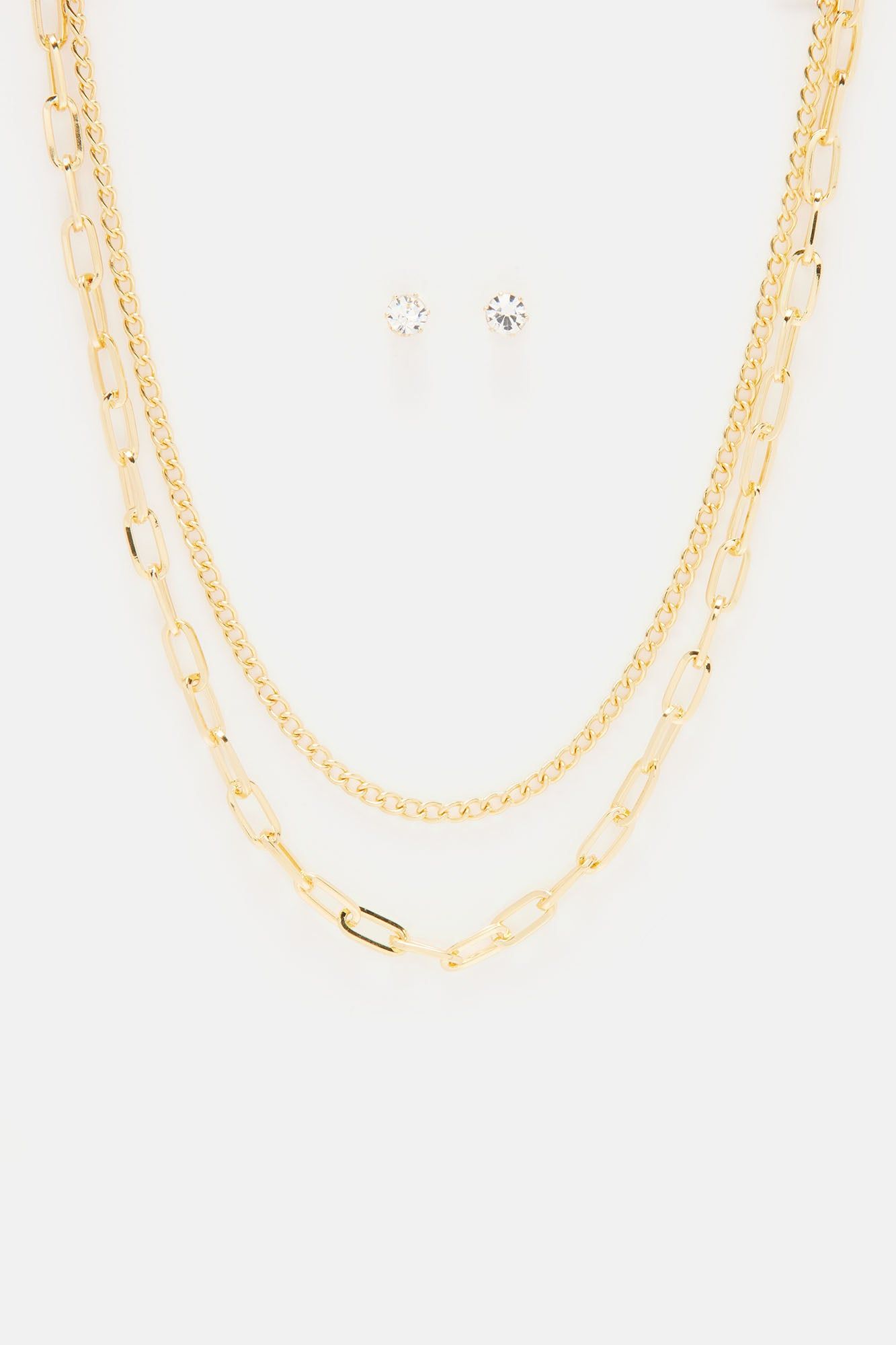Your Only Girl Necklace and Earring Set - Gold sold by Fashion Nova