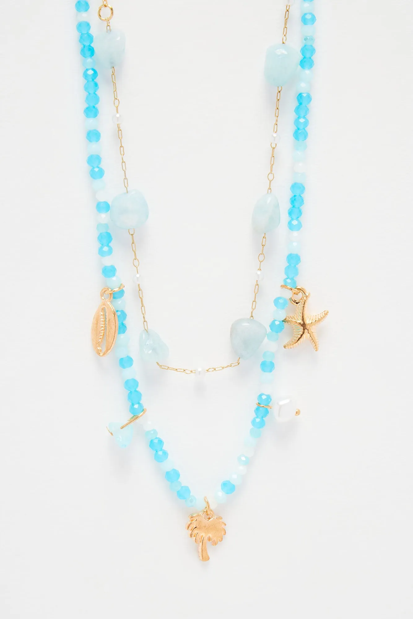 Ora Beach Necklace - Gold/Blue sold by Fashion Nova product image thumbnail 3