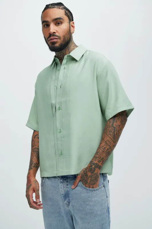 Blexy Pleated Shirt - Mint sold by Fashion Nova