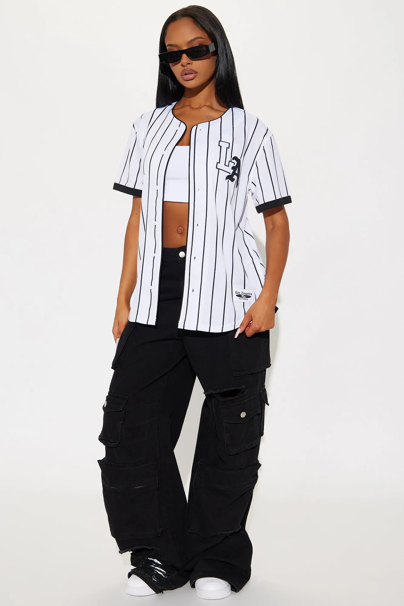 Los Angeles Love Jersey Top - White/combo sold by Fashion Nova product image thumbnail 2