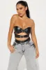 Hot Girl Faux Leather Top - Black sold by Fashion Nova