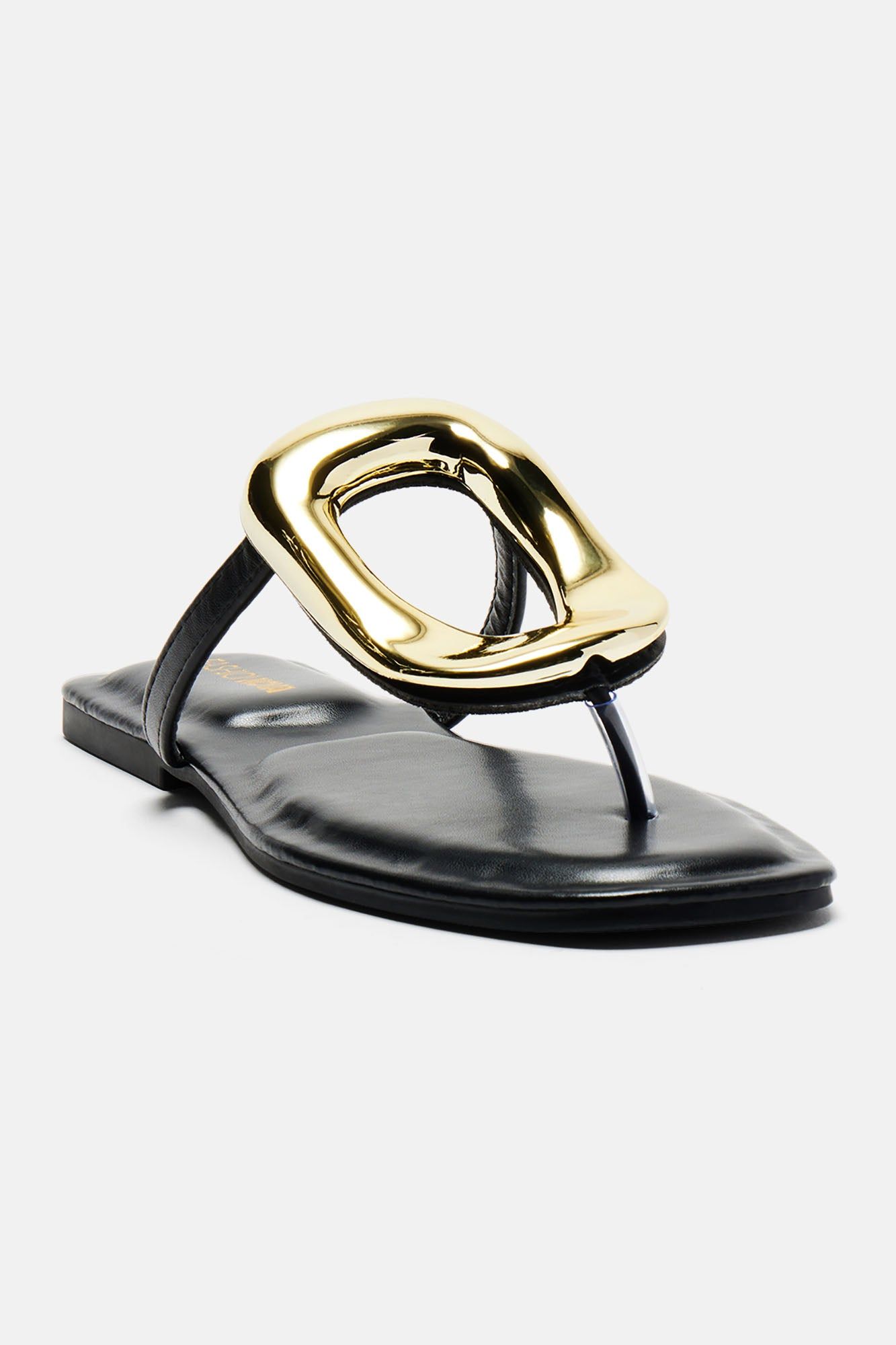 New Here Flat Sandals - Black sold by Fashion Nova