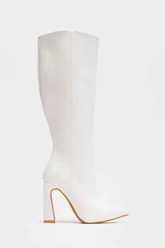 Toby Knee High Boots - White sold by Fashion Nova