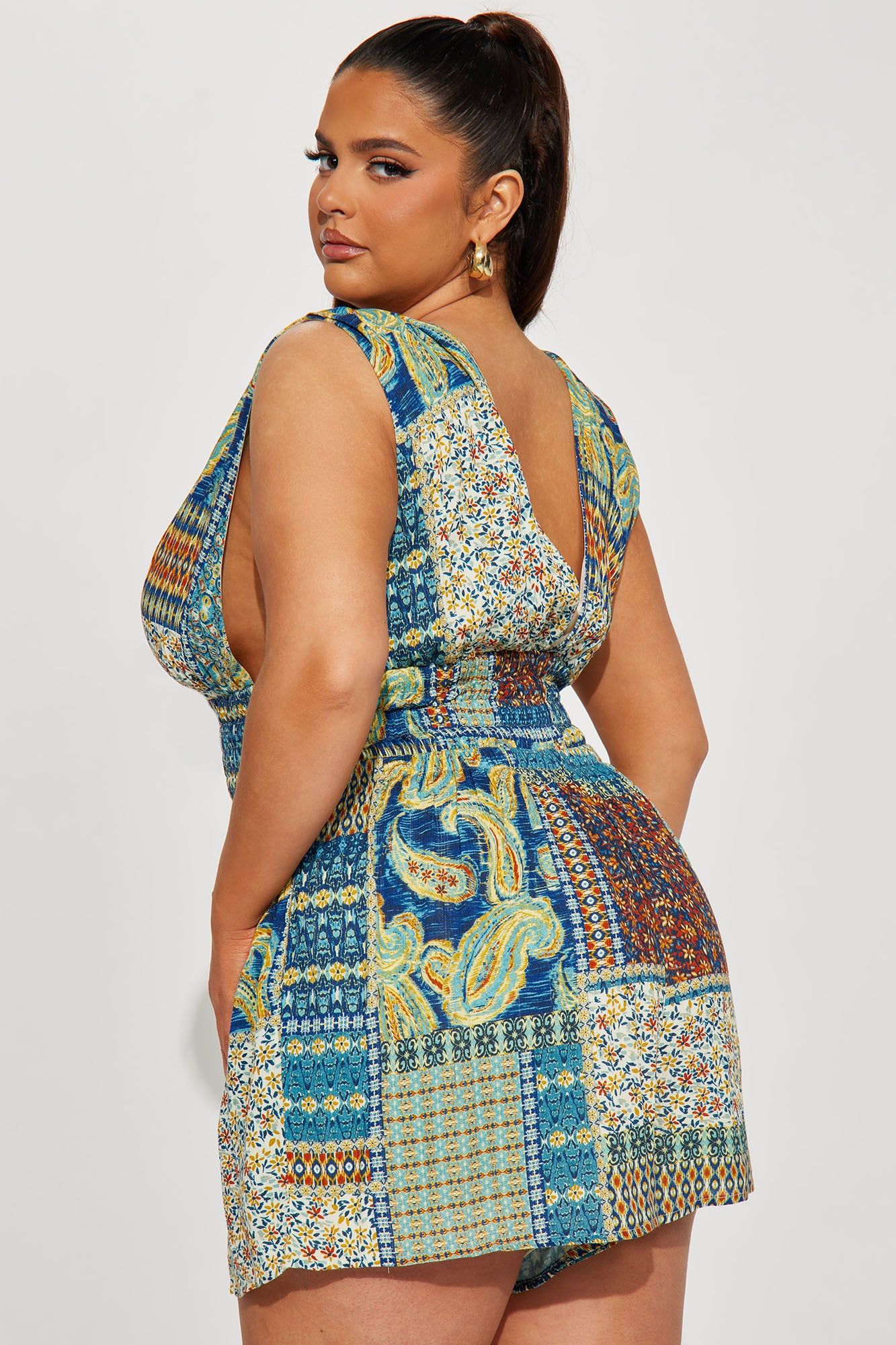 Barbados Romper - Blue/combo sold by Fashion Nova product image thumbnail 3