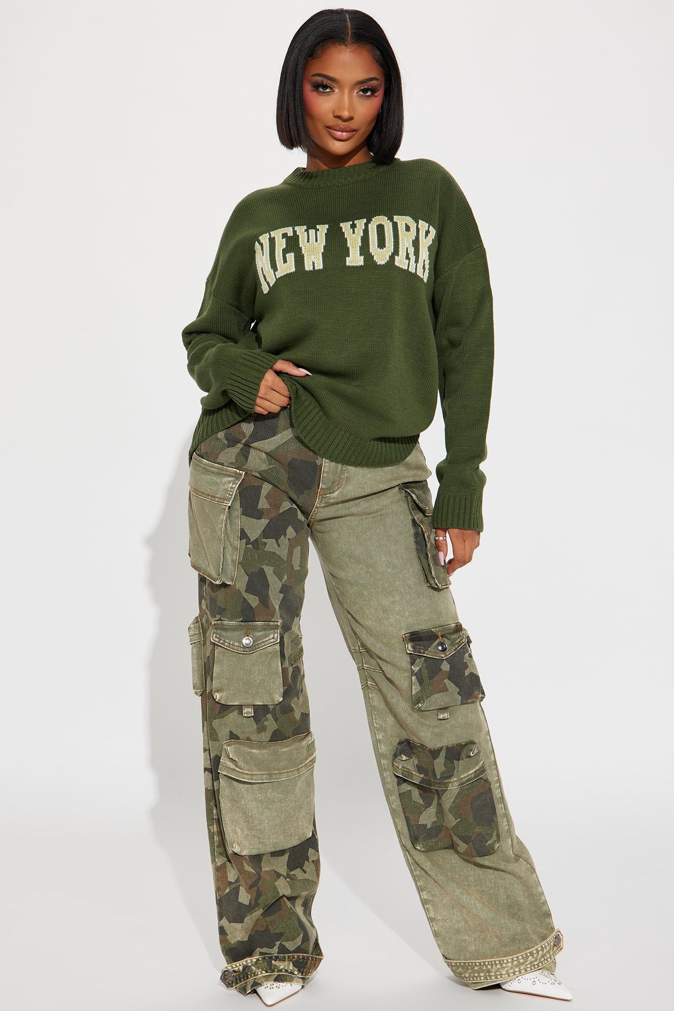New York Girl Sweater - Green/combo sold by Fashion Nova product image thumbnail 2