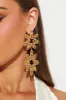 Floral Rhinestone Burst Earrings - Yellow sold by Fashion Nova