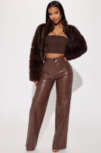 Ella Faux Fur Jacket - Brown sold by Fashion Nova