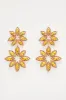 Floral Rhinestone Burst Earrings - Yellow sold by Fashion Nova