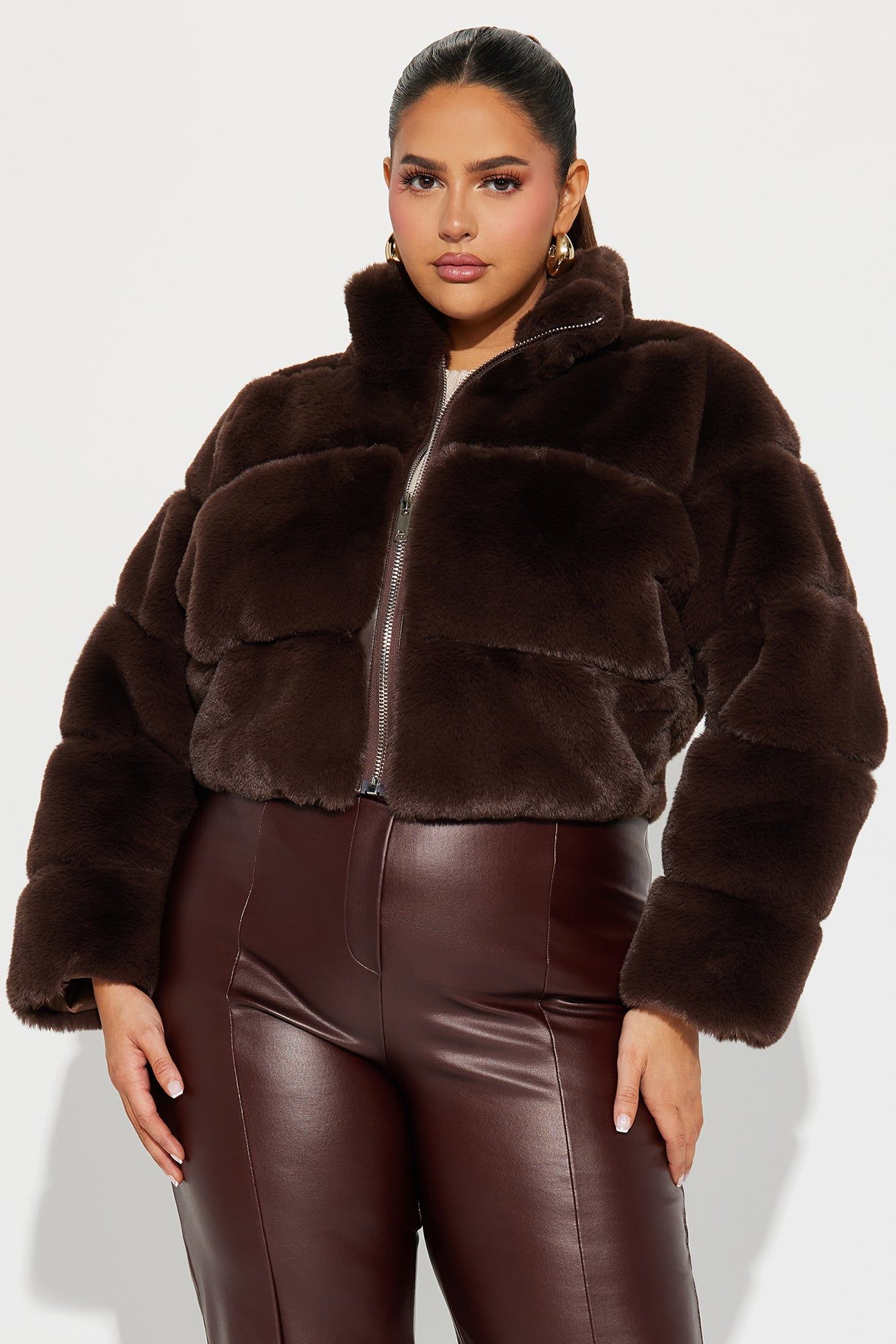 Ella Faux Fur Jacket - Brown sold by Fashion Nova product image thumbnail 6