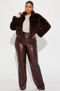 Ella Faux Fur Jacket - Brown sold by Fashion Nova
