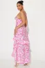 Samantha Linen Maxi Dress - White/Pink sold by Fashion Nova