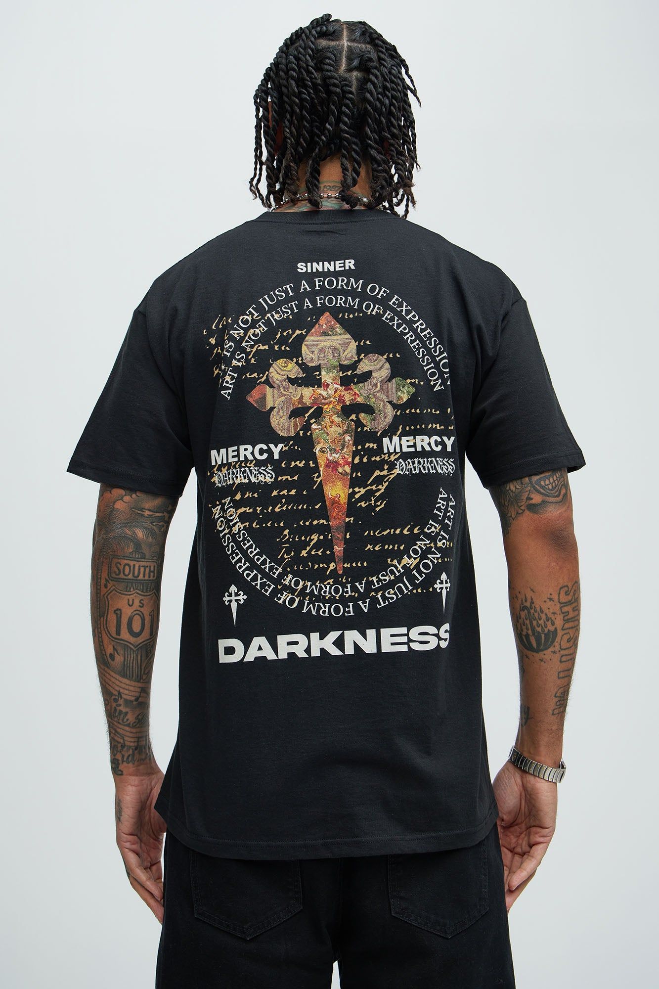 Repent Ask For Mercy Short Sleeve Tee - Black sold by Fashion Nova product image thumbnail 4