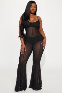 Lovers Lane Mesh Jumpsuit - Black sold by Fashion Nova