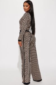 Stay Pretty Sweater Pant Set - Black/combo sold by Fashion Nova