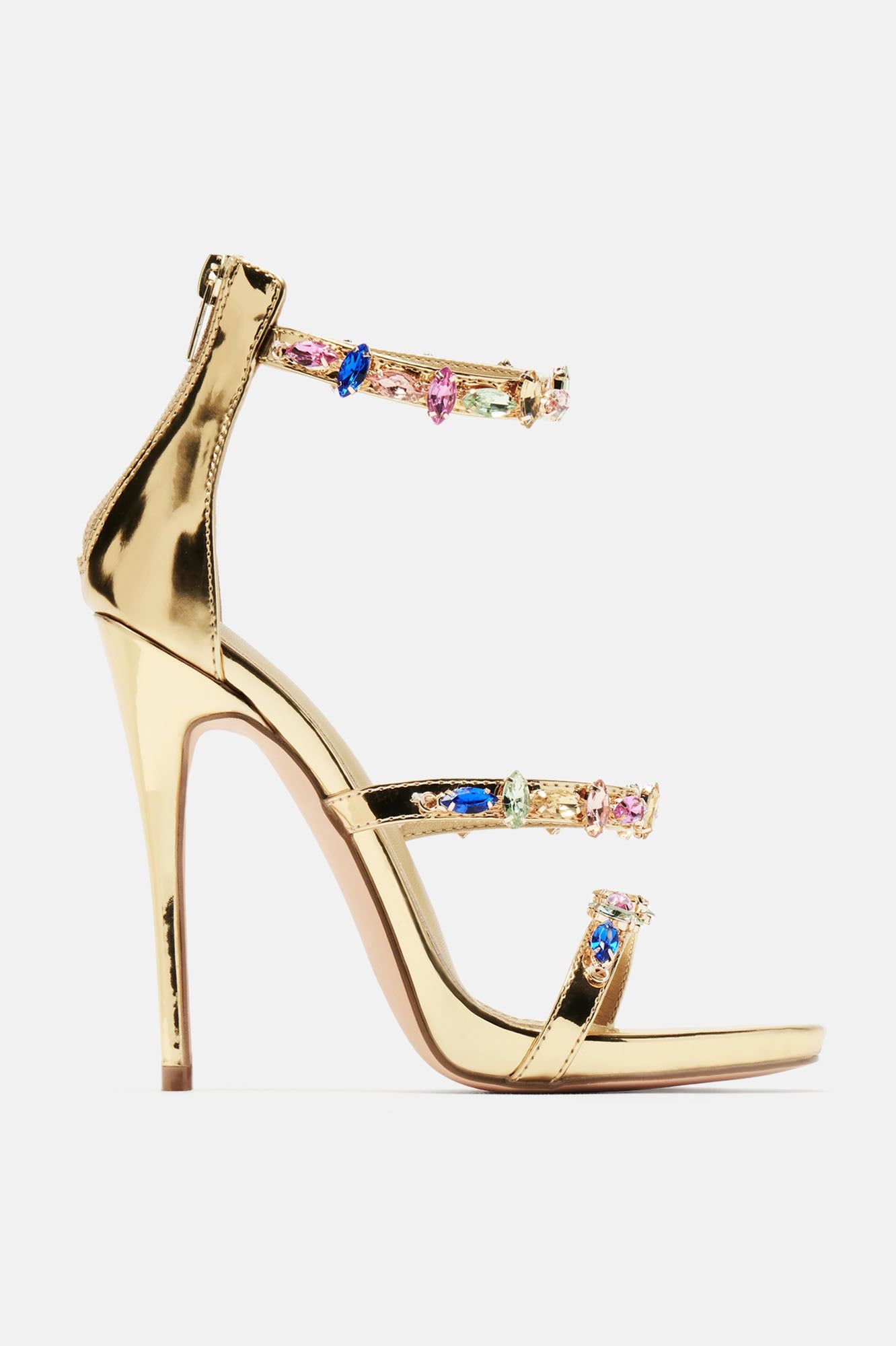 Make It Worth It Embellished Heeled Sandals - Gold sold by Fashion Nova product image thumbnail 3