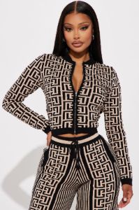 Stay Pretty Sweater Pant Set - Black/combo sold by Fashion Nova