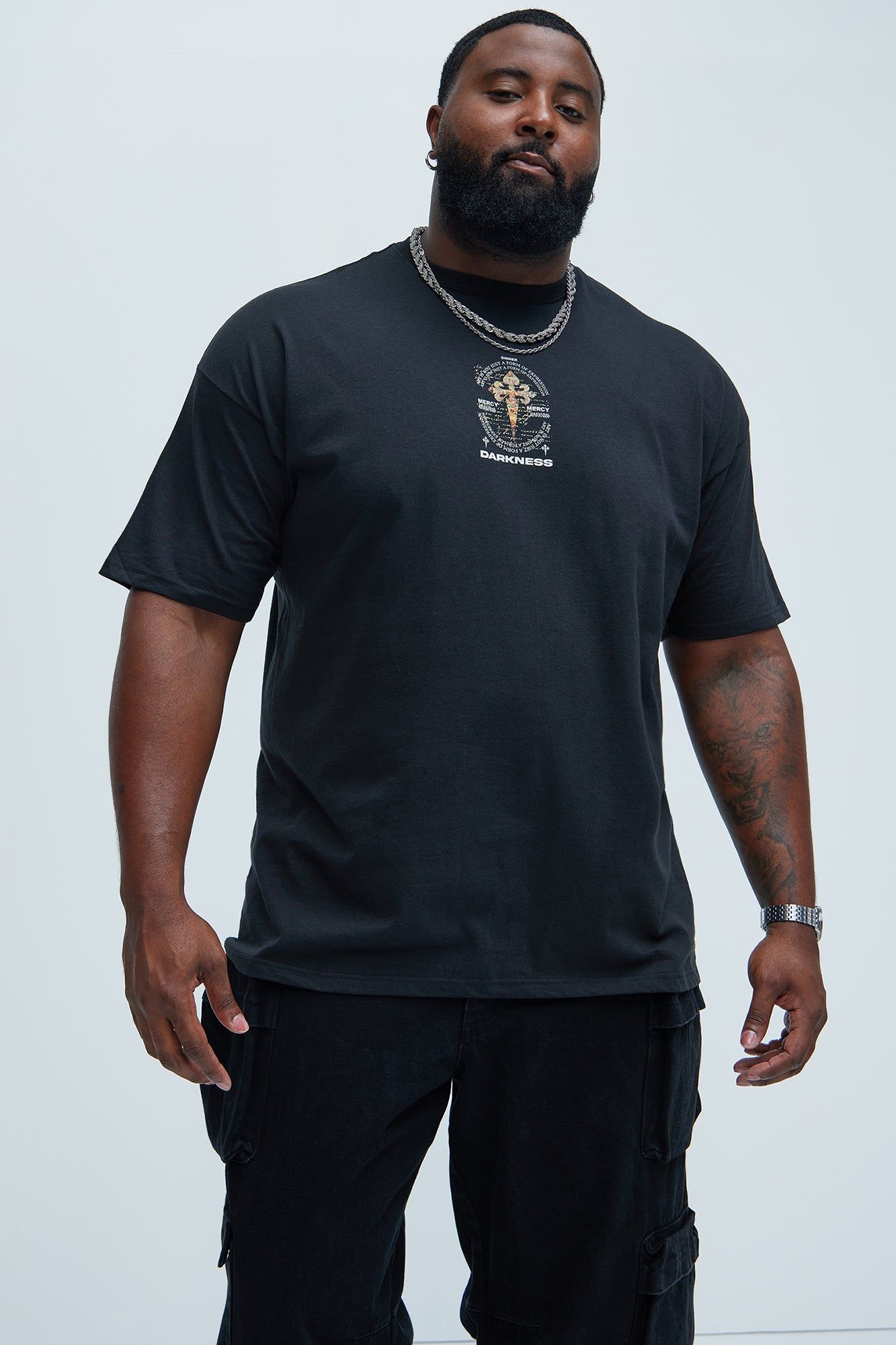 Repent Ask For Mercy Short Sleeve Tee - Black sold by Fashion Nova product image thumbnail 5