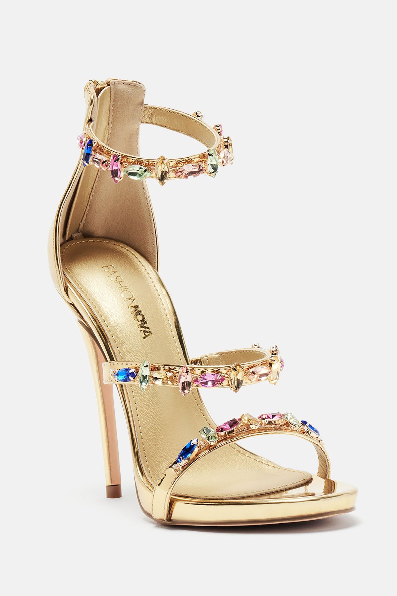 Make It Worth It Embellished Heeled Sandals - Gold sold by Fashion Nova product image thumbnail 2