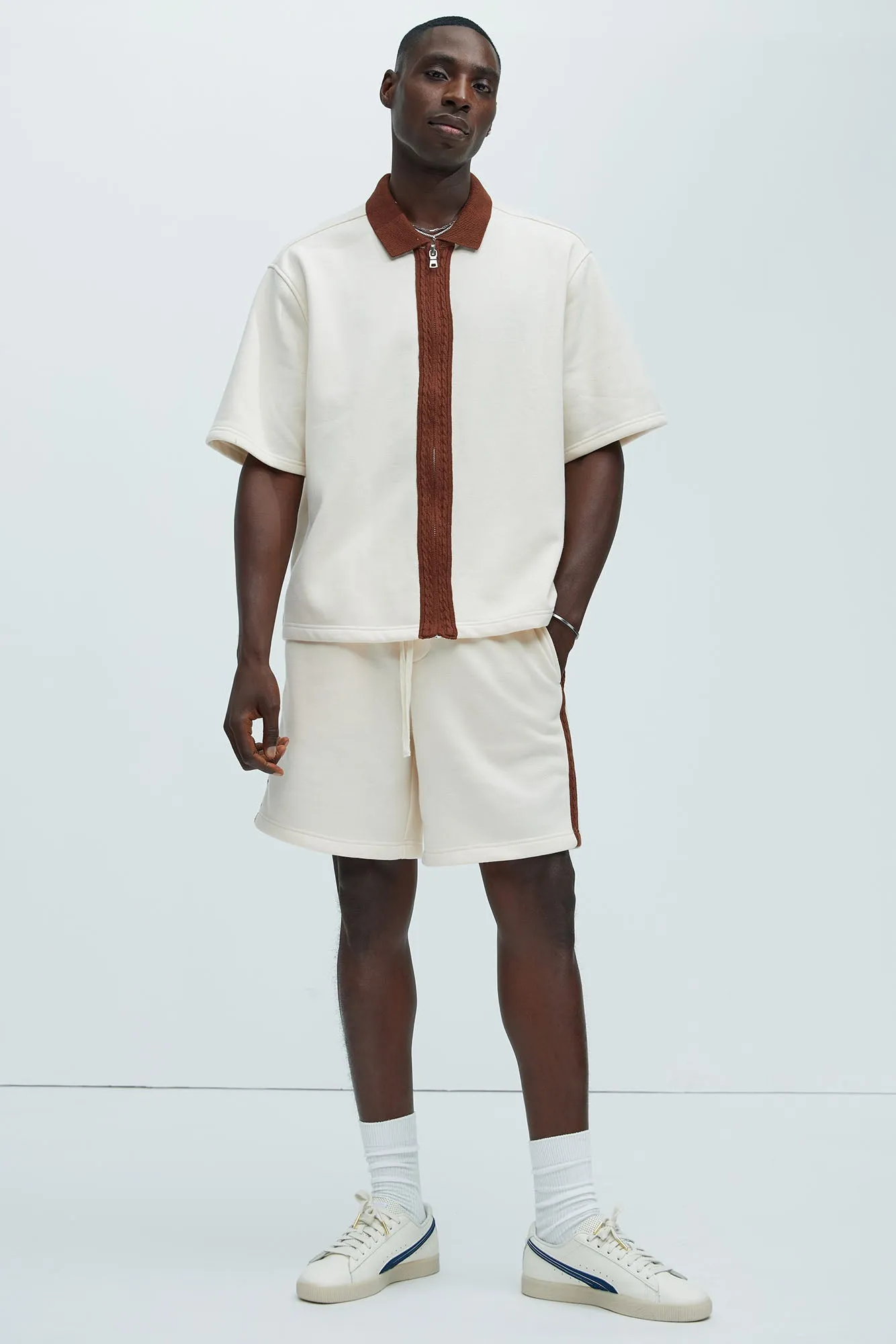 Luka Zipper Shirt - Cream/combo sold by Fashion Nova product image thumbnail 2