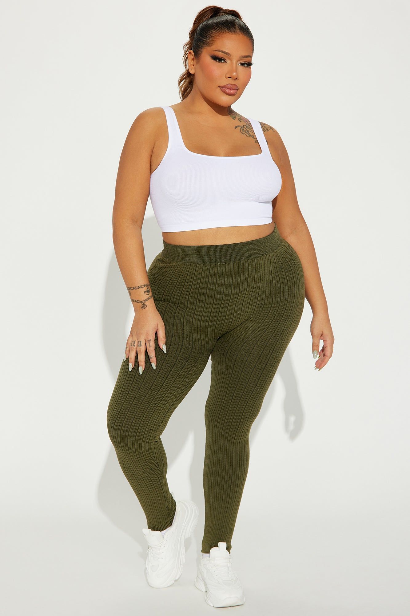 Stacy Seamless Cable Legging - Olive sold by Fashion Nova product image thumbnail 4