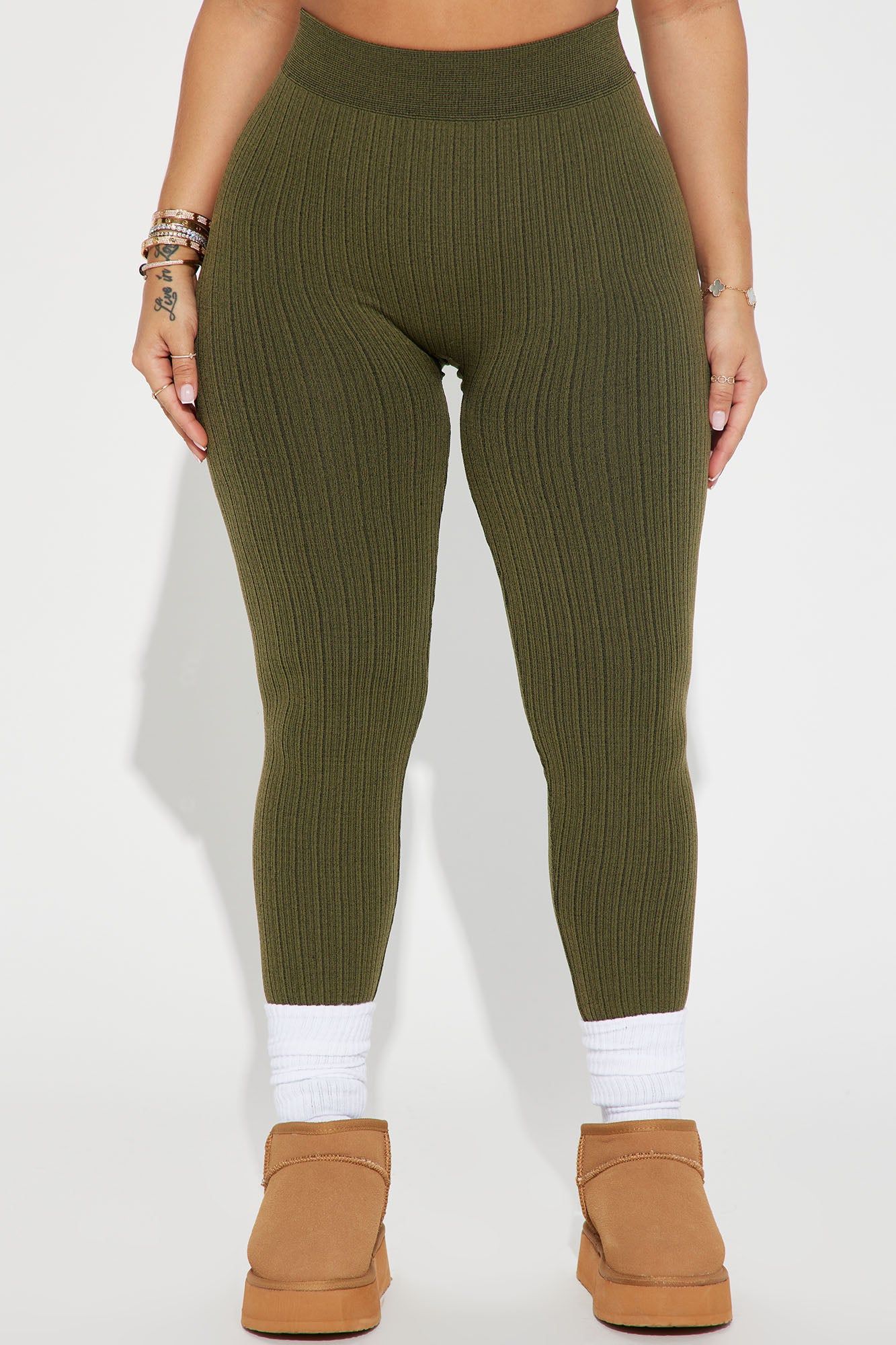 Stacy Seamless Cable Legging - Olive sold by Fashion Nova product image thumbnail 2