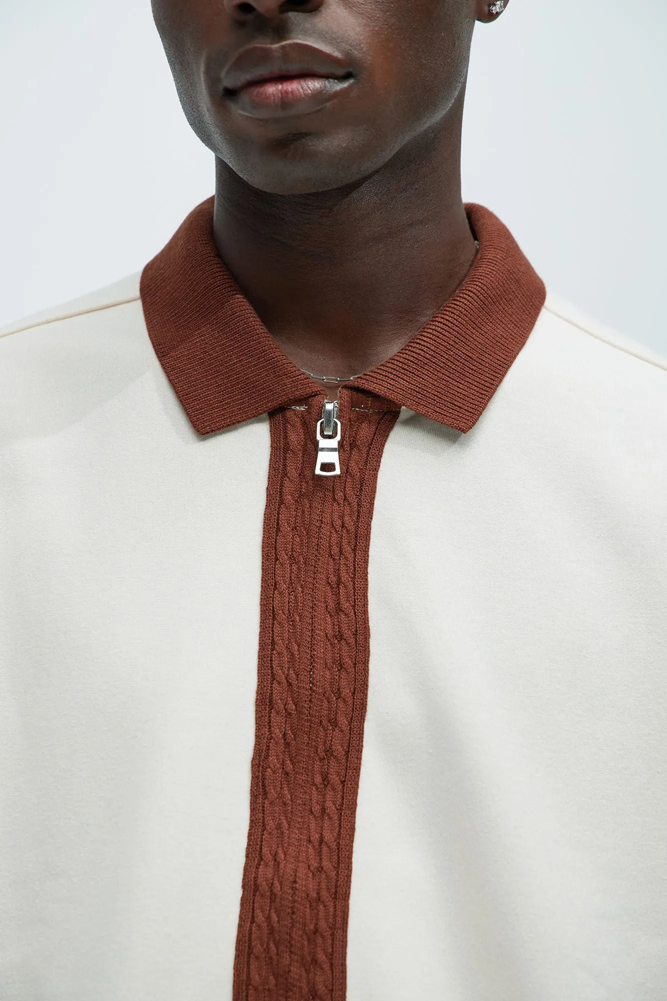 Luka Zipper Shirt - Cream/combo sold by Fashion Nova product image thumbnail 3