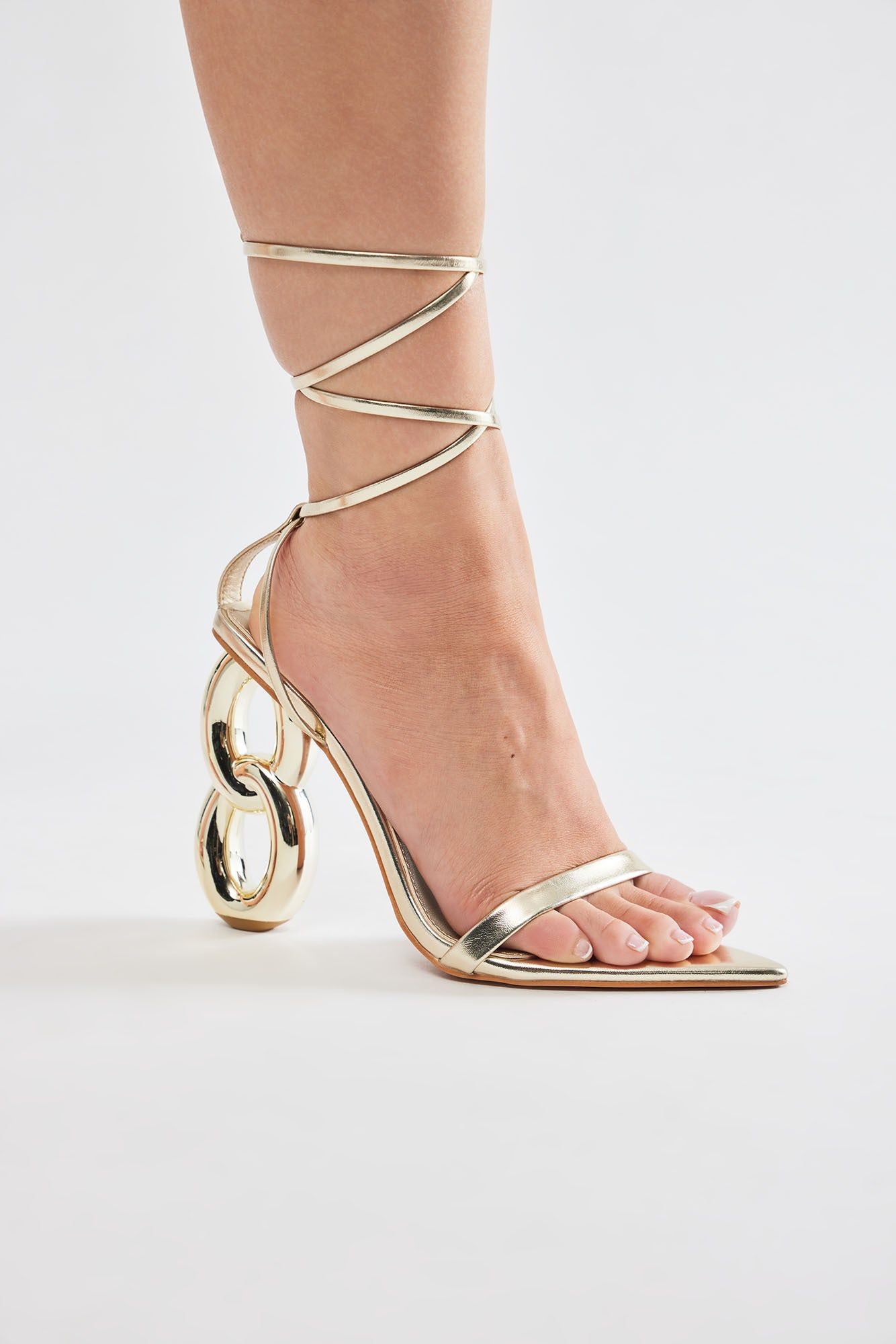 Always Doing Better Wrap Up Heeled Sandals - Gold sold by Fashion Nova product image thumbnail 2