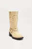 Riley Studded Knee High Boots - Beige sold by Fashion Nova