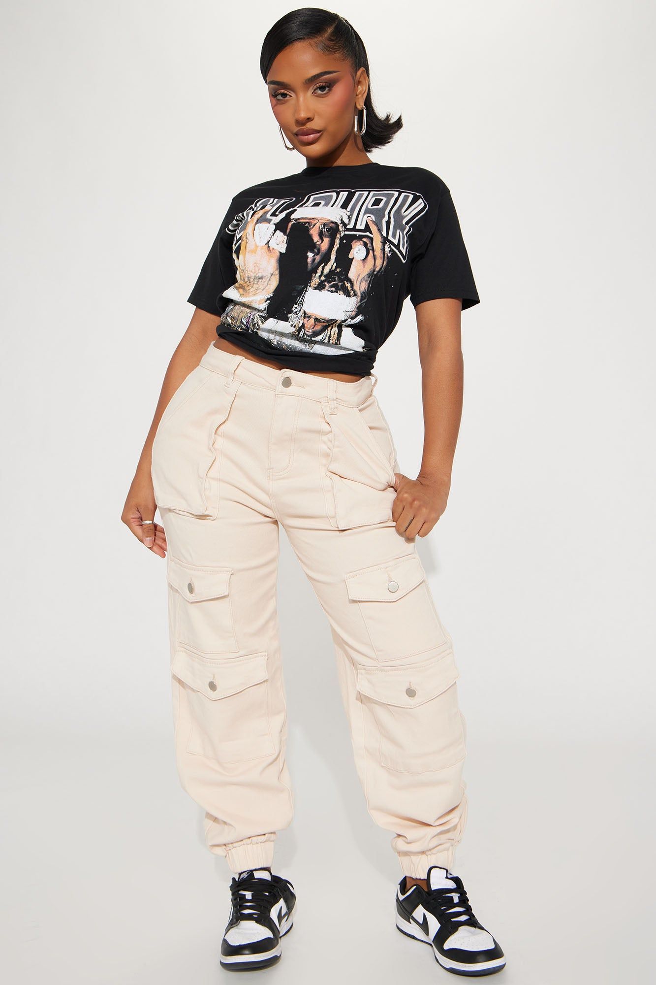 Watch Me Go Cargo Jogger - Ivory sold by Fashion Nova