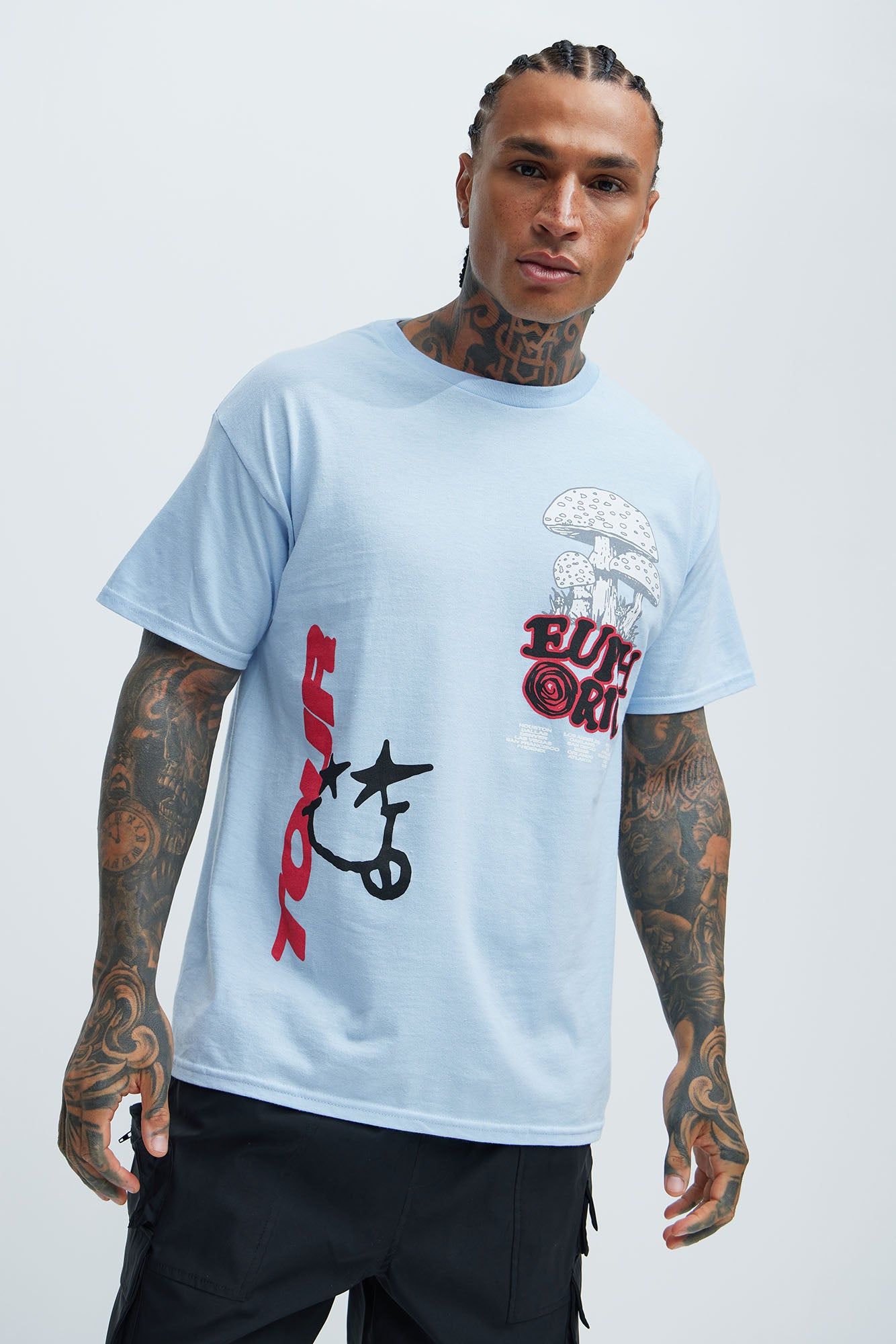Euphoric Tour Short Sleeve Tee - Light Blue sold by Fashion Nova