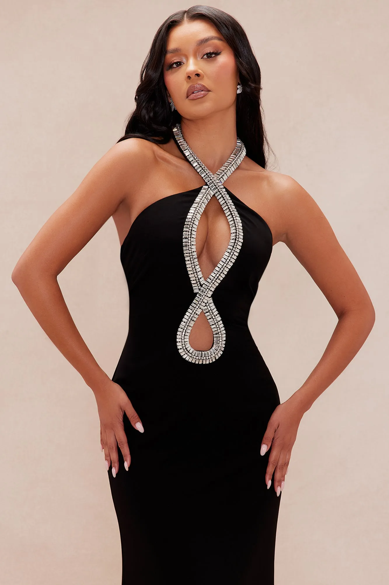 Premier Embellished Cut Out Maxi Dress - Black sold by Fashion Nova product image thumbnail 2