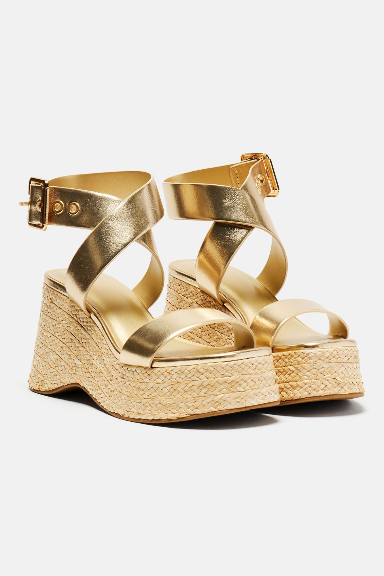 Lainey Platform Wedges - Gold sold by Fashion Nova product image thumbnail 2