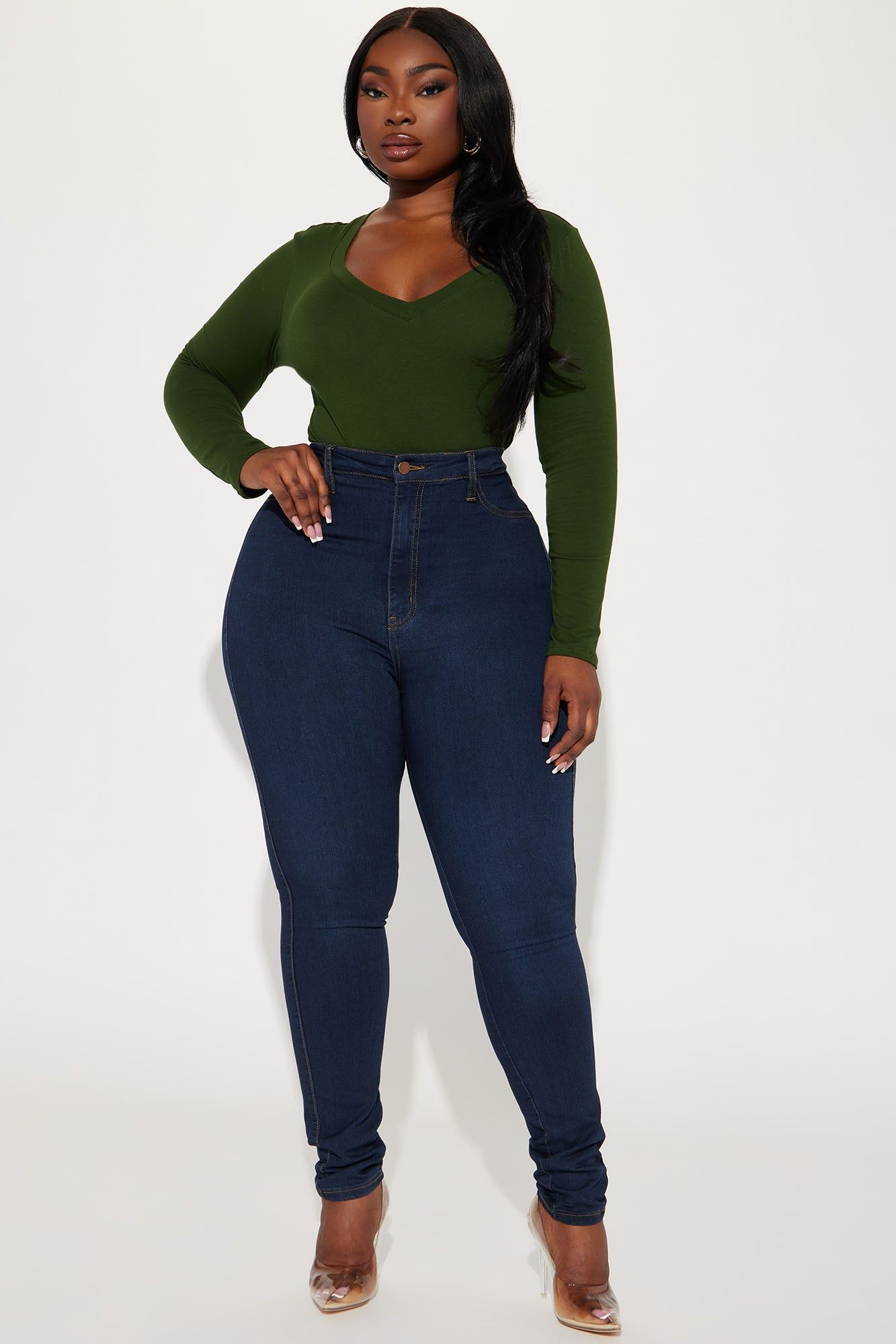 Sami V Neck Top - Forest Green sold by Fashion Nova product image thumbnail 5
