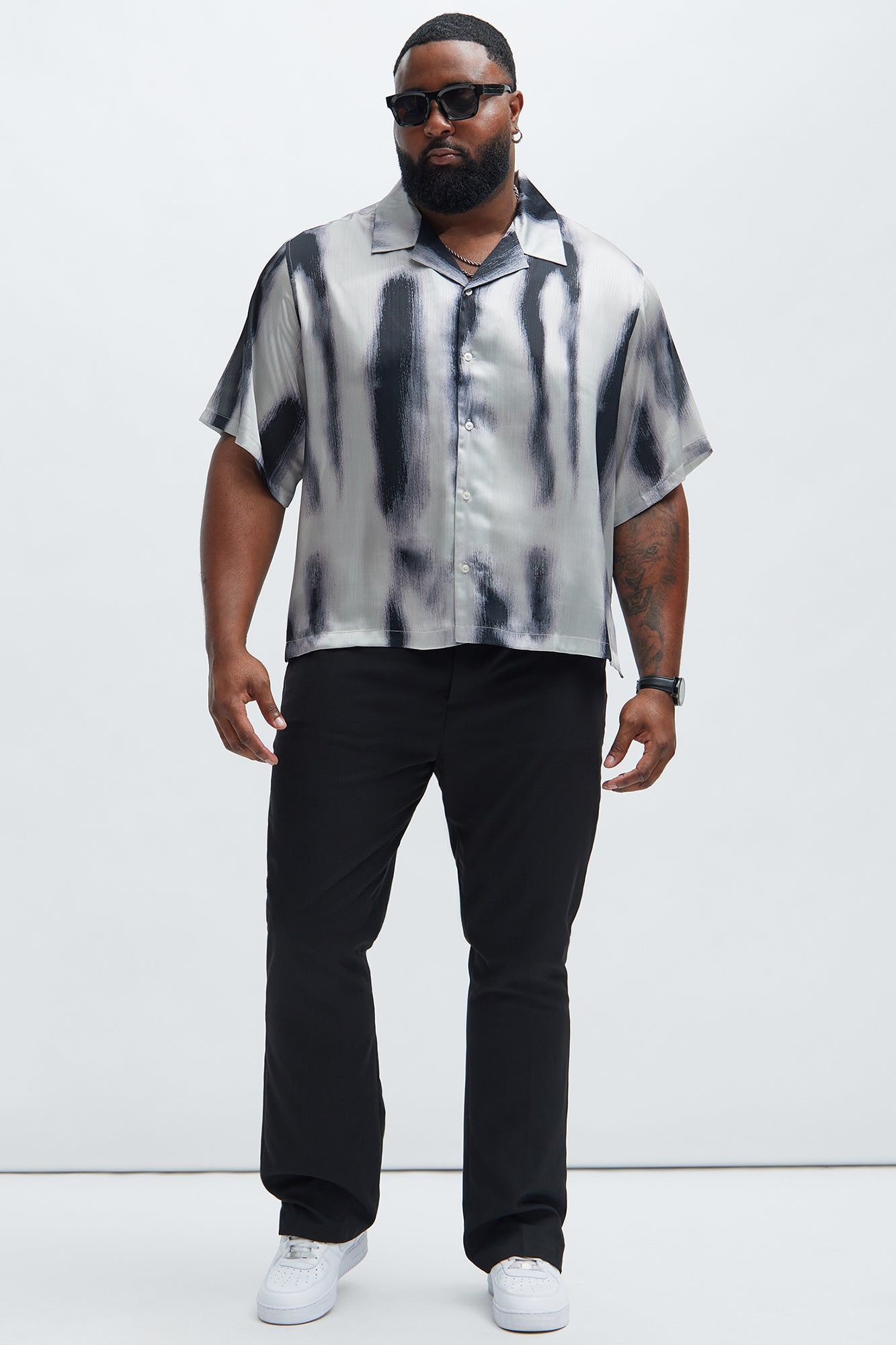 Grunge Painted Boxy Shirt - Cream/combo sold by Fashion Nova product image thumbnail 5