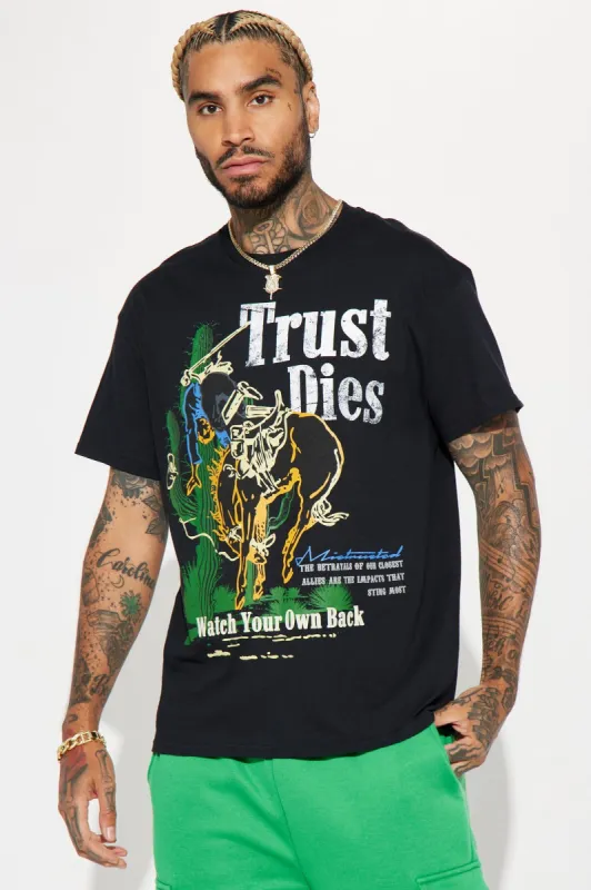 Trust Dies Short Sleeve Tee - Black sold by Fashion Nova