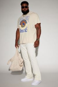 Warriors Crossover Short Sleeve Tee - Cream sold by Fashion Nova
