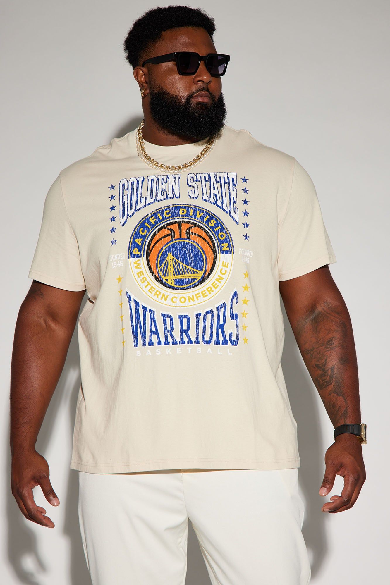 Warriors Crossover Short Sleeve Tee - Cream sold by Fashion Nova product image thumbnail 2